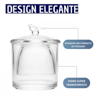 Manteigueira Francesa de Vidro Com Tampa formato de Pássaro 9,5x9,5x11