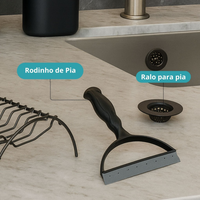 Kit Completo para Pia – Lixeira, Dispenser, Escorredor, Rodo e Filtro