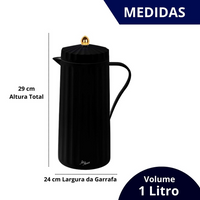 Garrafa Termica Lines com Tampa Dourada 1 Litro