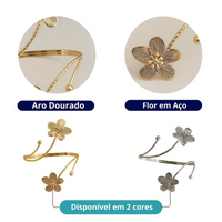 Kit 02 Prendedores de cortina Flores em Aço