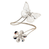 Kit 02 Prendedores de cortina Borboleta e Flor em Aço