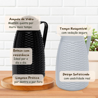 Garrafa Térmica para café New Rattan design Trançado 400ml