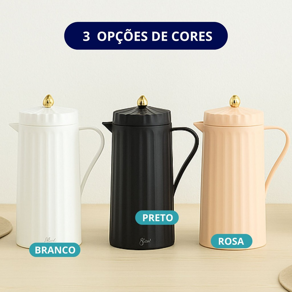 Garrafa Termica Lines com Tampa Dourada 1 Litro