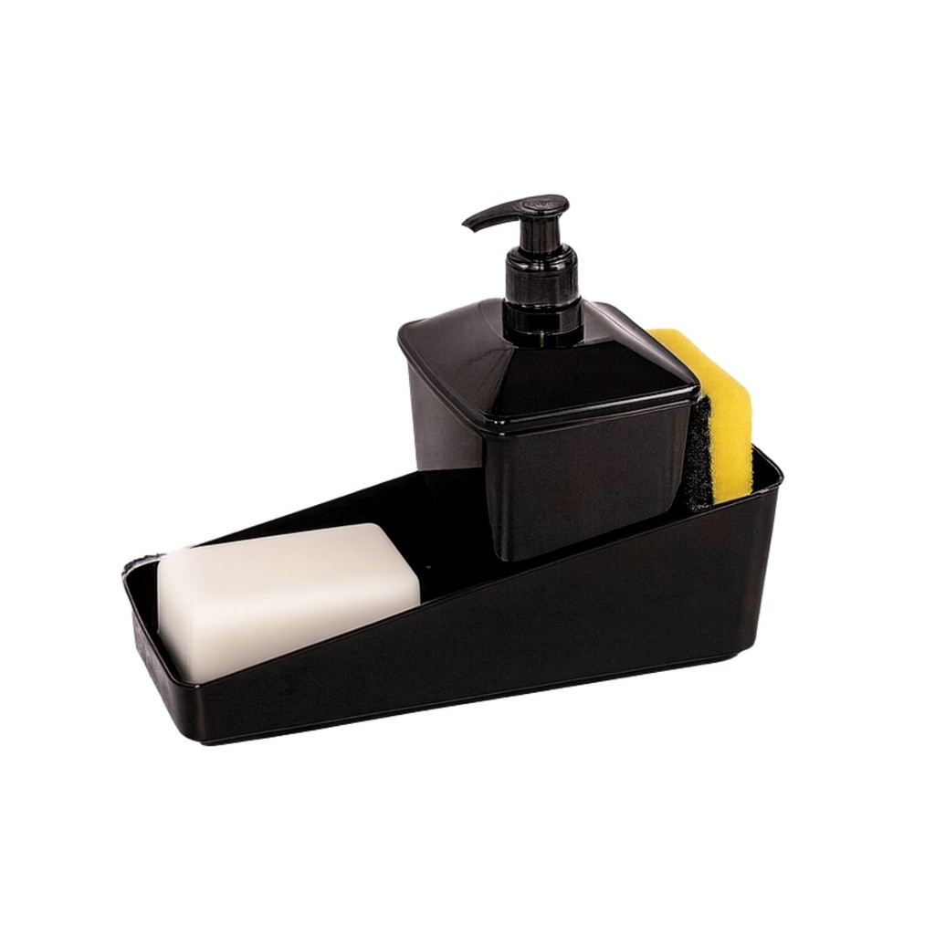 Dispenser de Detergente com Porta Esponja 600 ml- Organizador Moderno de Pia