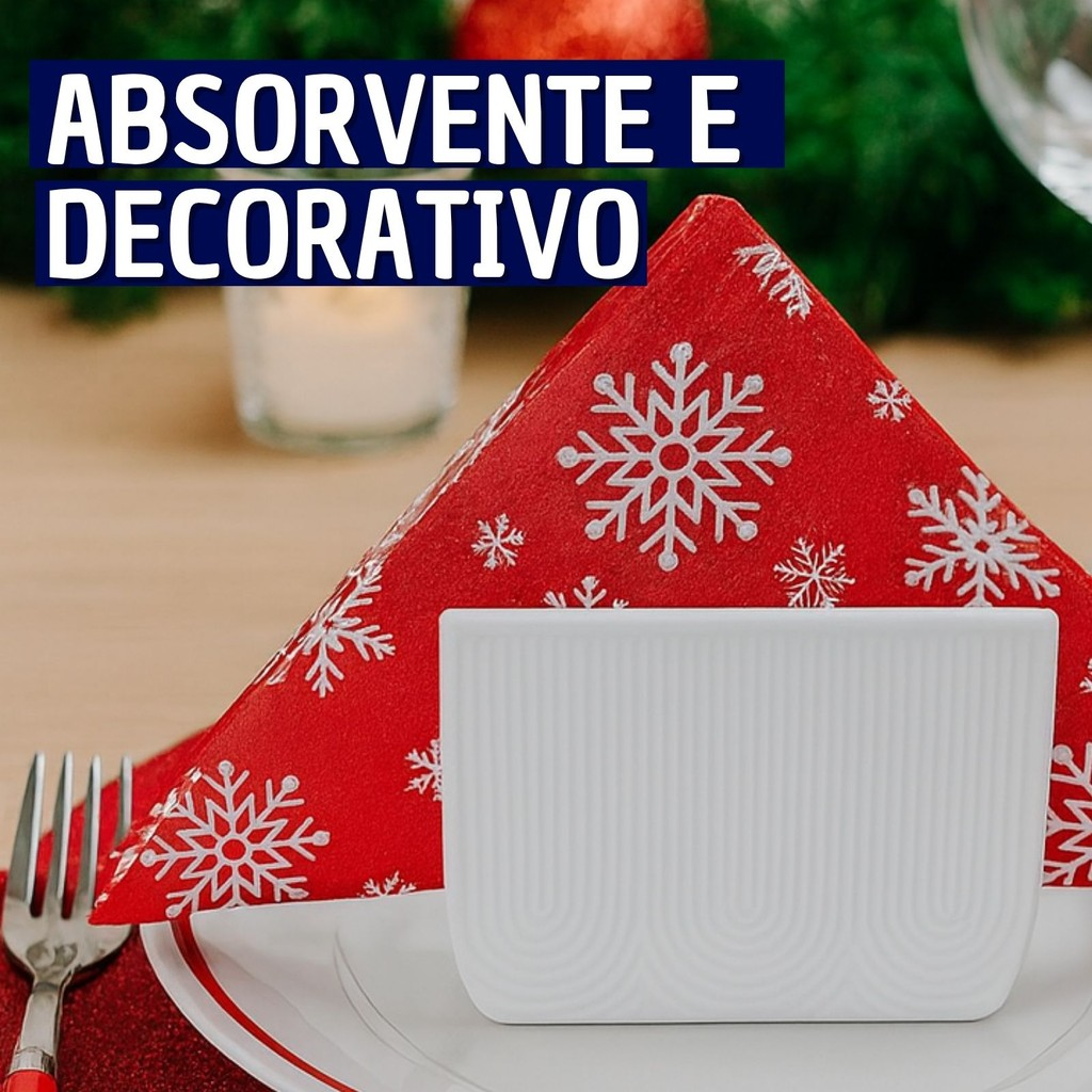 Kit com 12 Unidades Guardanapo de Papel Natalino Para Mesa Posta