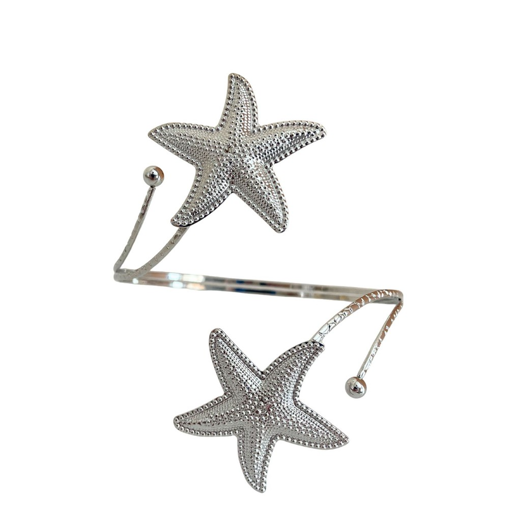 Kit 02 Prendedores de cortina Estrela do Mar Aro Recartilhado