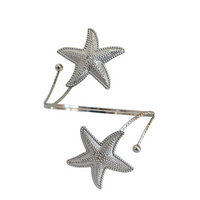 Kit 02 Prendedores de cortina Estrela do Mar Aro Recartilhado