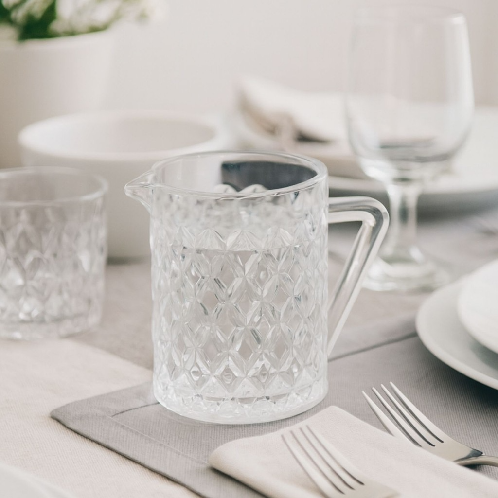 Leiteira em Vidro Lapidado com Alça Deli Diamante 340ml