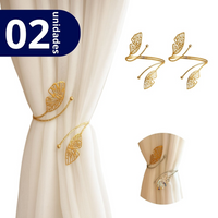 Kit 02 Prendedores de cortina Luxo Asas de Borboleta Dourada Aro Recartilhado