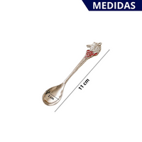 Kit 6 Colheres decorativas de café Premium Prateada com Cabo de Lobo