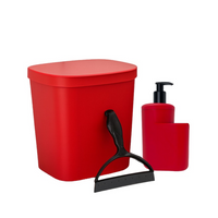 Kit Completo para Pia Lixeira, Dispenser e Rodo