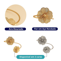 Kit 02 Prendedores de cortina Flor Rendada em Aço