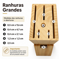 Suporte Organizador para Facas em Bambu Natural