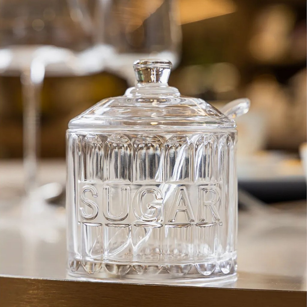 Açucareiro em Cristal com Tampa e Colher Harmony 10x8,5