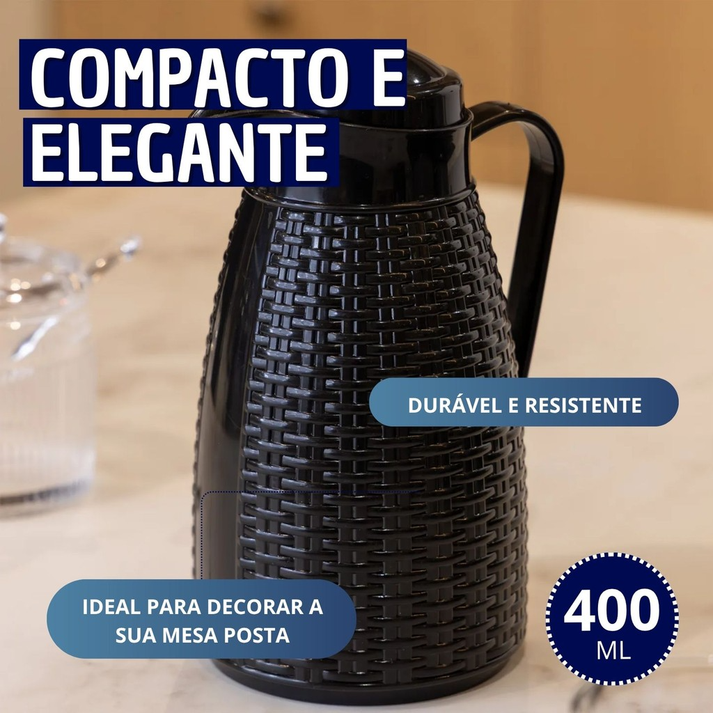 Garrafa Térmica para café New Rattan design Trançado 400ml