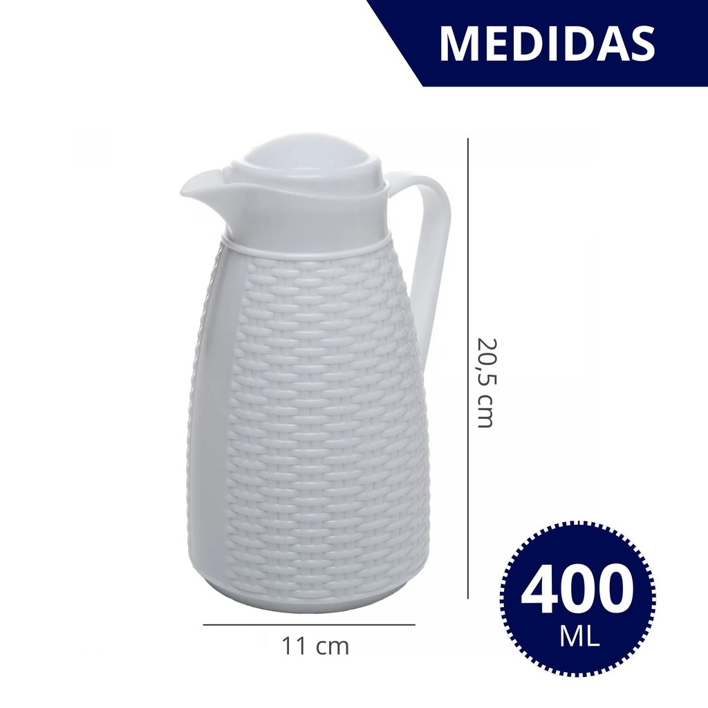 Garrafa Térmica para café New Rattan design Trançado 400ml