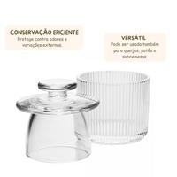 Manteigueira Francesa em Cristal Line Relevo Delicada 10x8,5cm