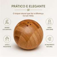 Saleiro Redondo Granada de Bambu Natural 7cm