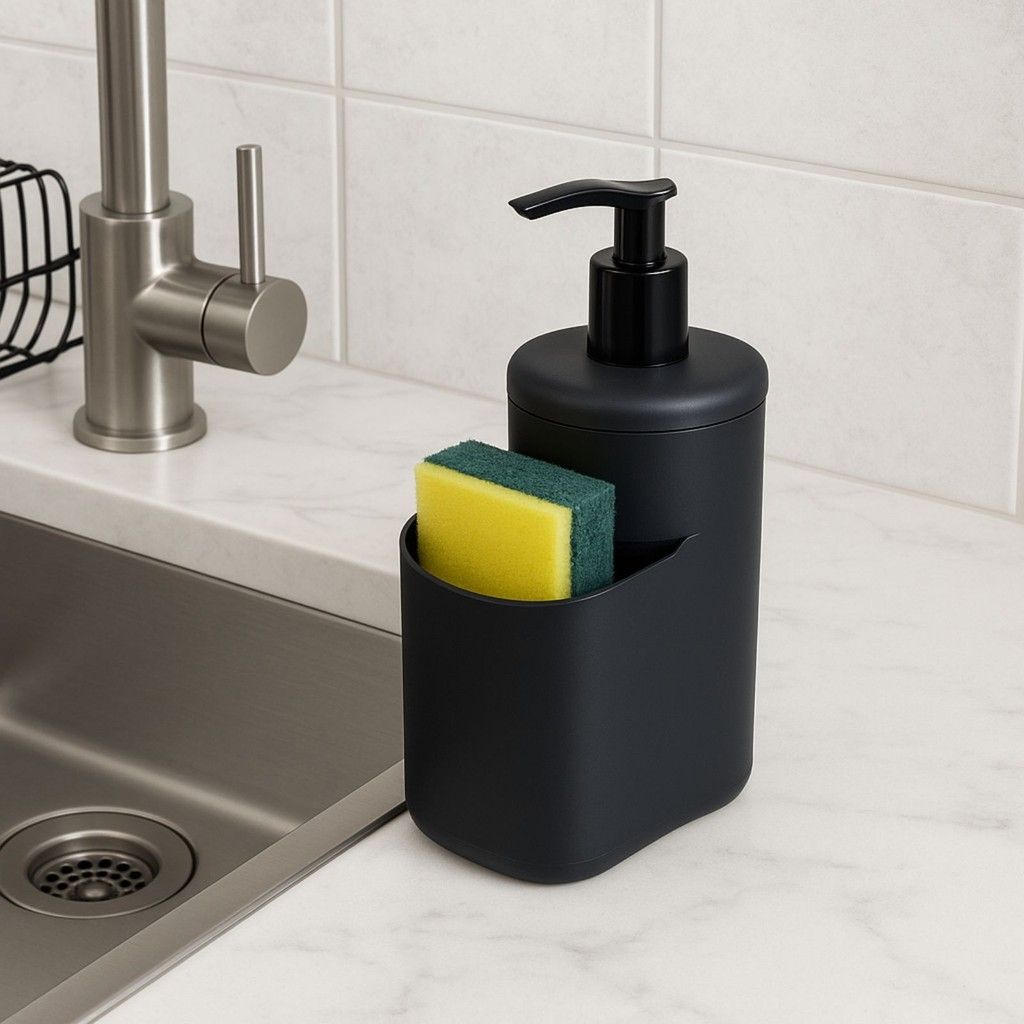 Dispenser de Sabonete Líquido com Porta Esponja