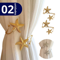 Kit 02 Prendedores de cortina Estrela do Mar Aro Recartilhado