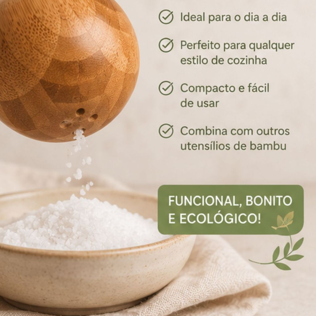 Saleiro Redondo Granada de Bambu Natural 7cm