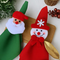 Kit com 4 Guardanapo + Argola Anel de Guardanapo Decorativo Mesa Posta Natal