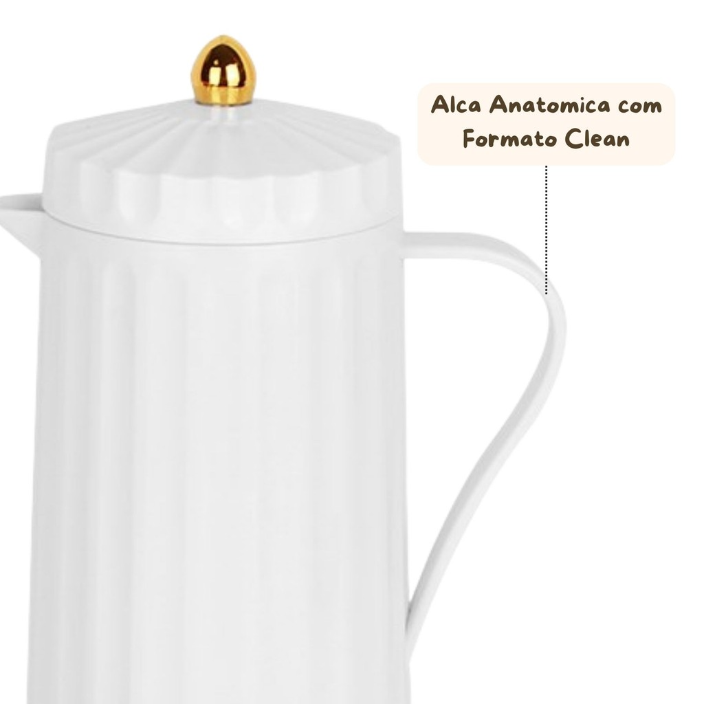 Garrafa Termica Lines com Tampa Dourada 1 Litro