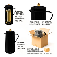 Garrafa Termica Lines com Tampa Dourada 1 Litro