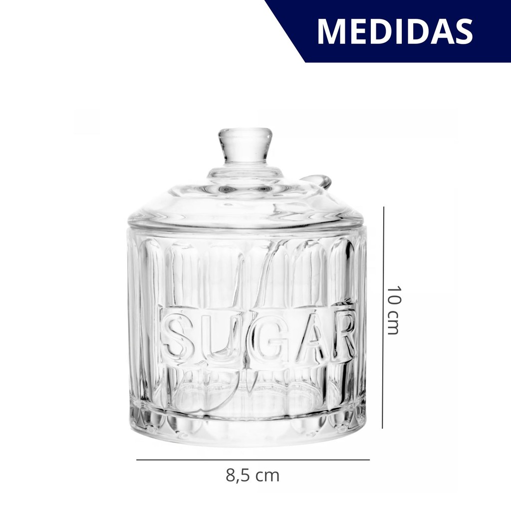 Açucareiro em Cristal com Tampa e Colher Harmony 10x8,5