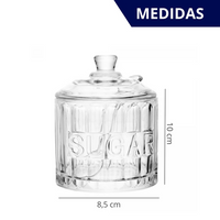 Açucareiro em Cristal com Tampa e Colher Harmony 10x8,5
