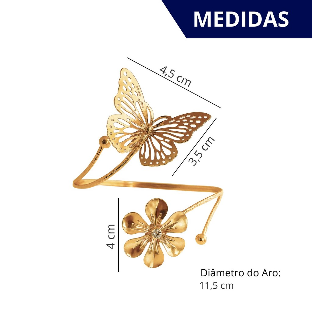 Kit 02 Prendedores de cortina Borboleta e Flor em Aço