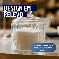 Açucareiro em Cristal com Tampa e Colher Harmony 10x8,5