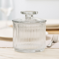 Manteigueira Francesa em Cristal Line Relevo Delicada 10x8,5cm