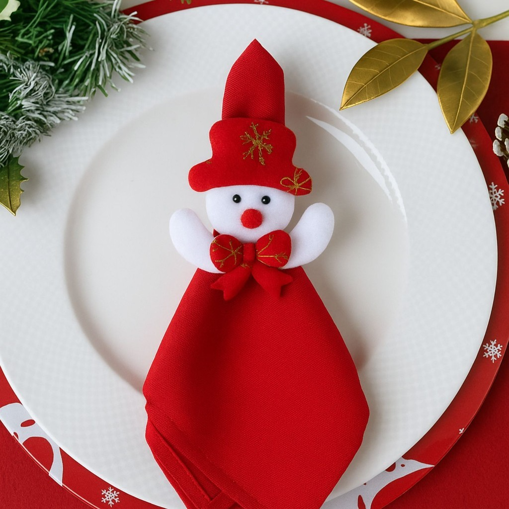 Kit com 4 Anel de Guardanapo Sortidos para Mesa de Natal