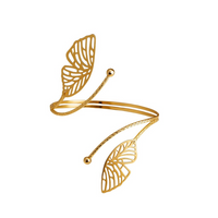 Kit 02 Prendedores de cortina Luxo Asas de Borboleta Dourada Aro Recartilhado