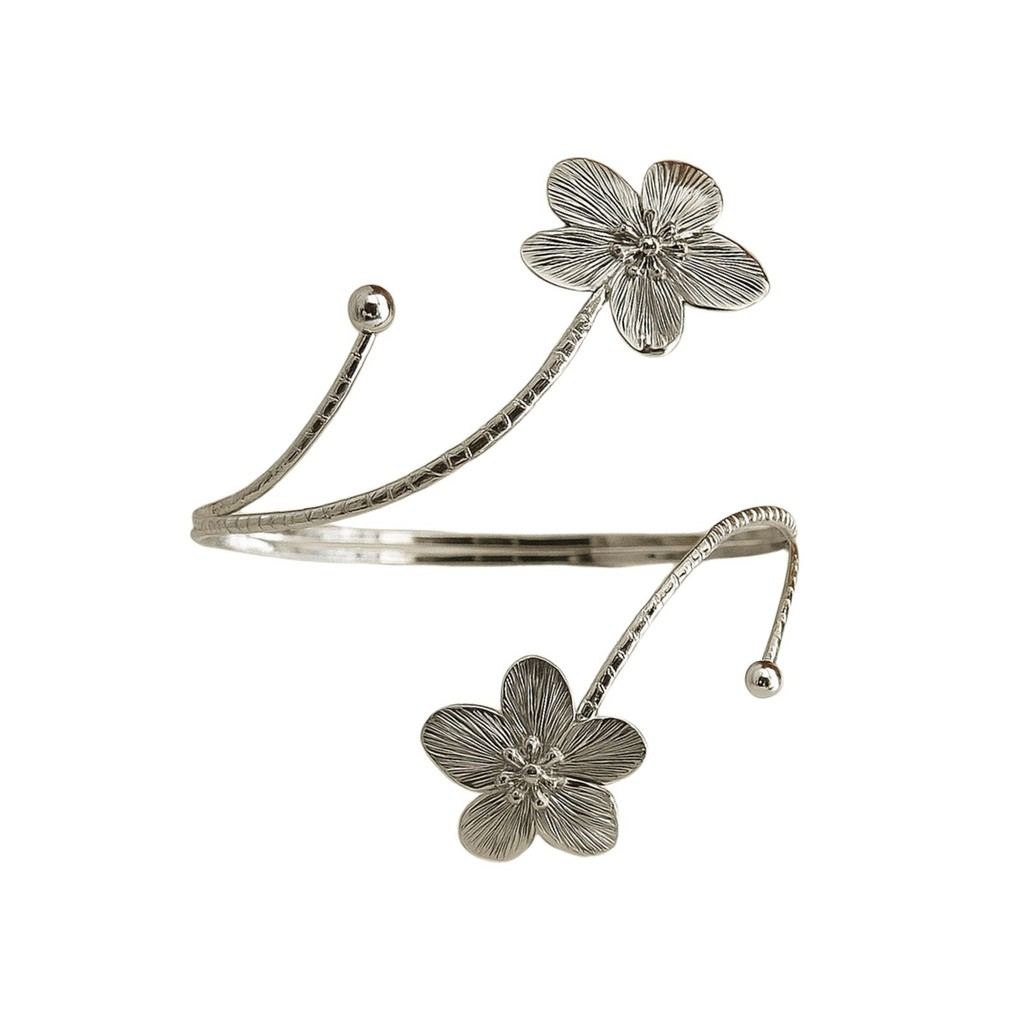 Kit 02 Prendedores de cortina Flores em Aço