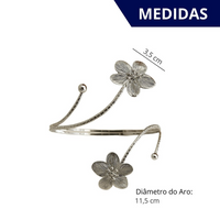 Kit 02 Prendedores de cortina Flores em Aço