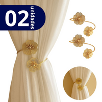Kit 02 Prendedores de cortina Flor Rendada em Aço