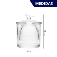 Manteigueira Francesa de Vidro Com Tampa formato de Pássaro 9,5x9,5x11