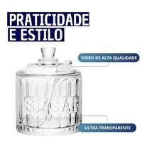 Açucareiro em Cristal com Tampa e Colher Harmony 10x8,5