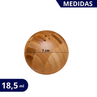 Saleiro Redondo Granada de Bambu Natural 7cm