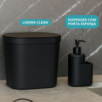 Kit Completo para Pia – Lixeira, Dispenser, Escorredor, Rodo e Filtro