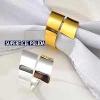 Kit Com 04 Aneis De Guardanapo Luxuoso Minimalista