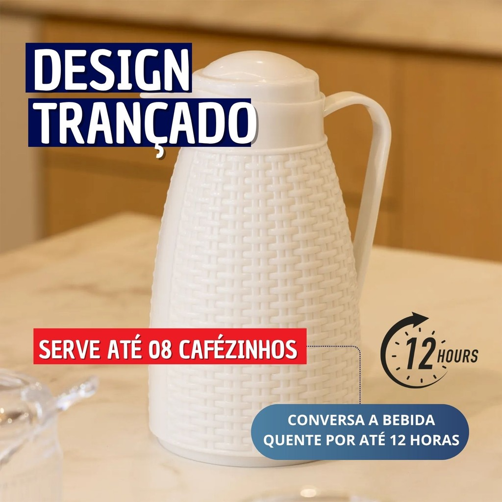 Garrafa Térmica para café New Rattan design Trançado 400ml