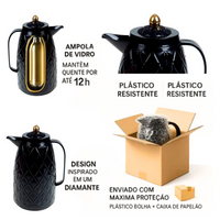 Garrafa Termica Diamond com Tampa Dourada 1 Litro