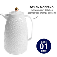 Garrafa Termica Diamond com Tampa Dourada 1 Litro