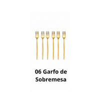 6 Colher, Garfo ou Faca em Aço Inox Dourado com Cabo Fino Chique e Minimalista