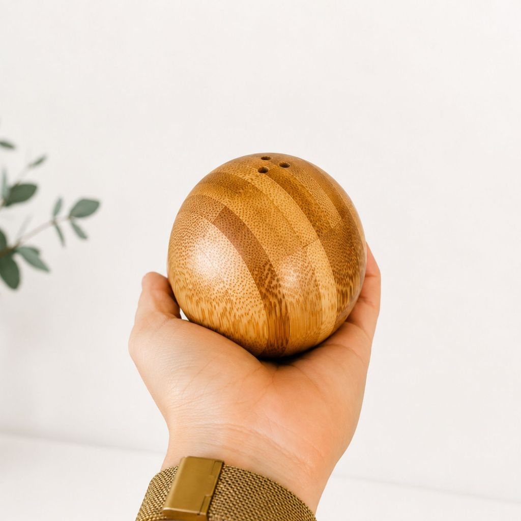Saleiro Redondo Granada de Bambu Natural 7cm