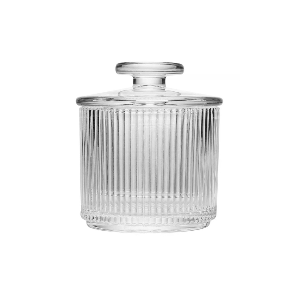 Manteigueira Francesa em Cristal Line Relevo Delicada 10x8,5cm