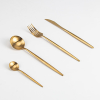 Kit Talheres em Aço Inox 30 Peças Dourado Design Moderno e Sofisticado